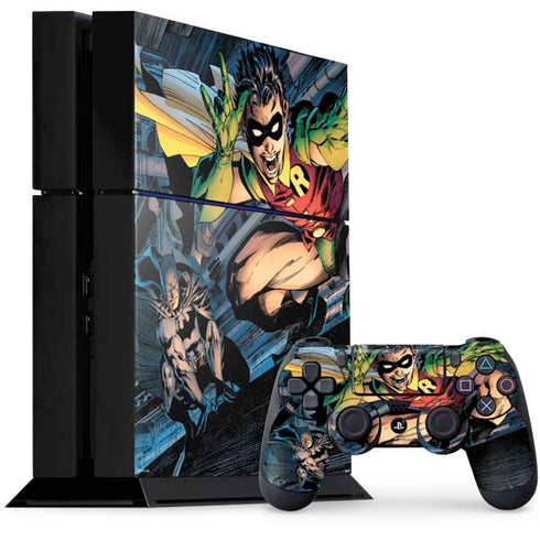 DC Comics Batman All Star Batman & Robin, The Boy Wonder ( Batman & Robin in Action) By Jim Lee PS4 Console and Controller Bundle Skin