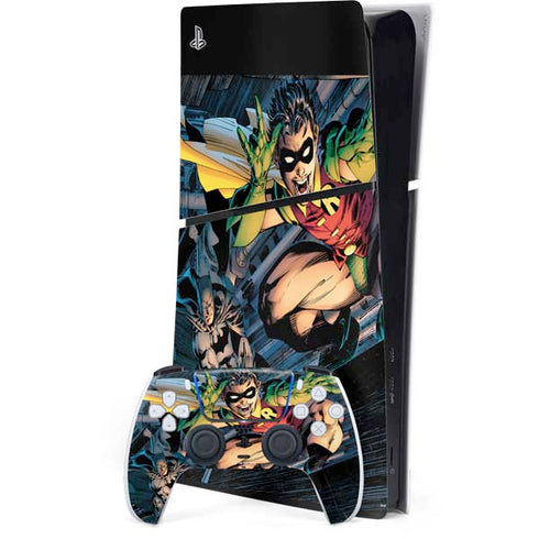 DC Comics Batman All Star Batman & Robin, The Boy Wonder ( Batman & Robin in Action) By Jim Lee PS5 Slim Digital Edition Bundle Skin
