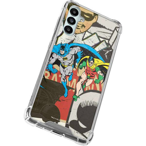 DC Comics Batman and Robin Vintage Action Pose Galaxy A14 5G Clear Case