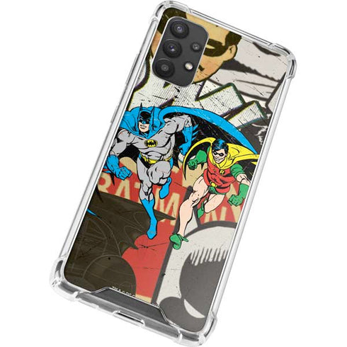 DC Comics Batman and Robin Vintage Action Pose Galaxy A32 5G Clear Case