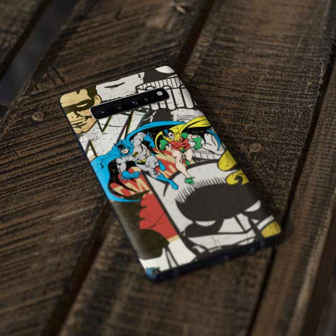 DC Comics Batman and Robin Vintage Action Pose Galaxy S10 Skin
