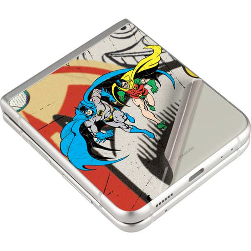 DC Comics Batman and Robin Vintage Action Pose Galaxy Z Flip3 5G Skin