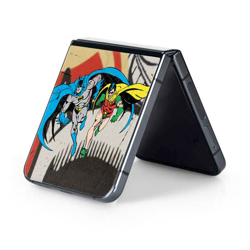 DC Comics Batman and Robin Vintage Action Pose Galaxy Z Flip5 5G Skin