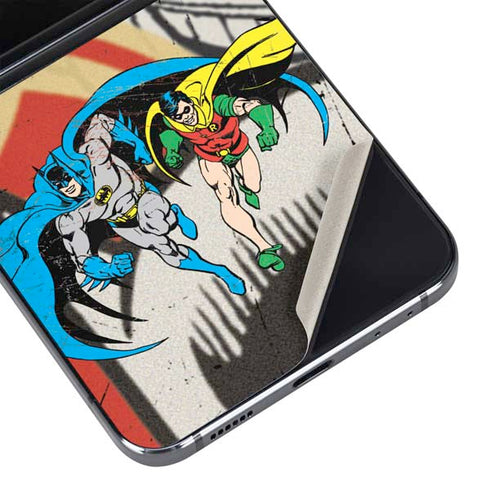 DC Comics Batman and Robin Vintage Action Pose Galaxy Z Flip5 5G Skin