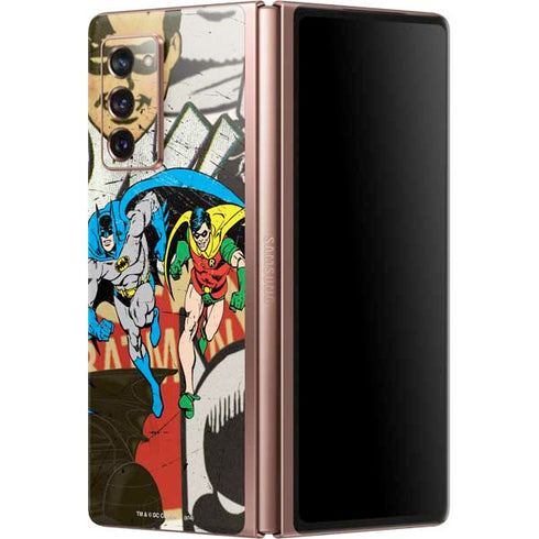 DC Comics Batman and Robin Vintage Action Pose Galaxy Z Fold2 5G Skin