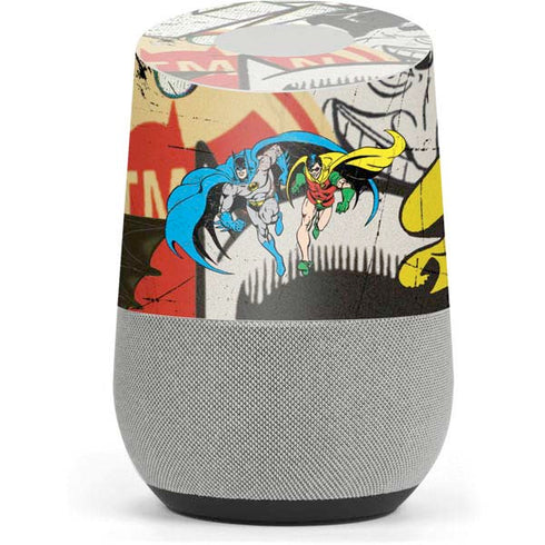 DC Comics Batman and Robin Vintage Action Pose Google Home Skin