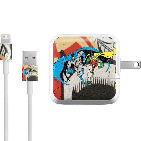 DC Comics Batman and Robin Vintage Action Pose iPad Charger (10W USB) Skin