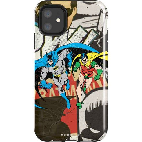 DC Comics Batman and Robin Vintage Action Pose iPhone 11 Impact Case