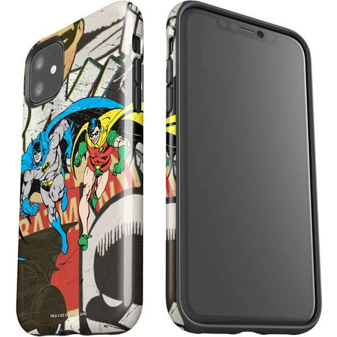 DC Comics Batman and Robin Vintage Action Pose iPhone 11 Impact Case