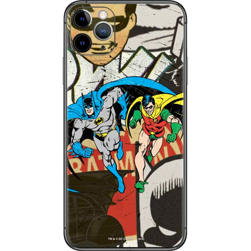 DC Comics Batman and Robin Vintage Action Pose iPhone 11 Pro Max Skin