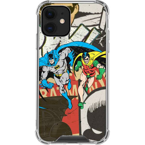 DC Comics Batman and Robin Vintage Action Pose iPhone 12 Clear Case