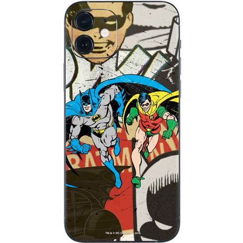 DC Comics Batman and Robin Vintage Action Pose iPhone 12 Mini Skin