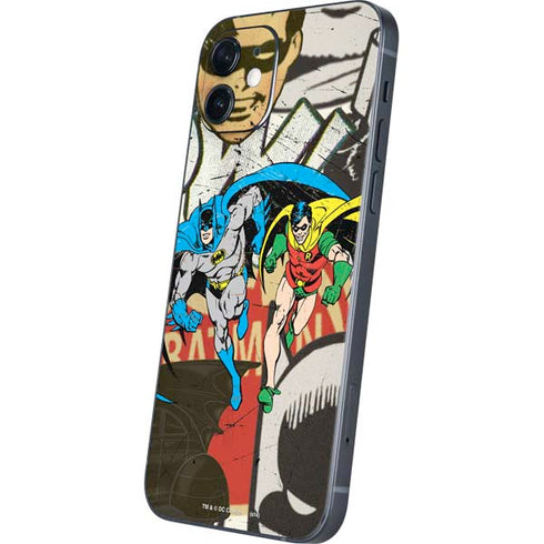 DC Comics Batman and Robin Vintage Action Pose iPhone 12 Mini Skin