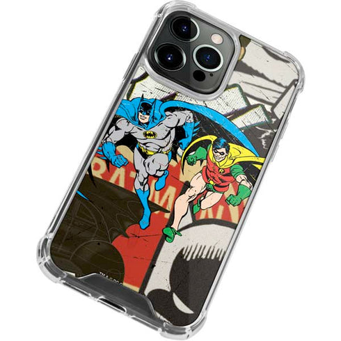 DC Comics Batman and Robin Vintage Action Pose iPhone 13 Pro Clear Case