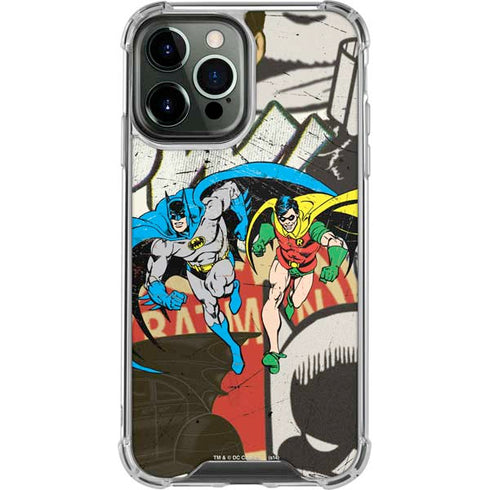 DC Comics Batman and Robin Vintage Action Pose iPhone 13 Pro Max Clear Case