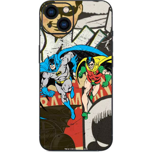 DC Comics Batman and Robin Vintage Action Pose iPhone 13 Skin