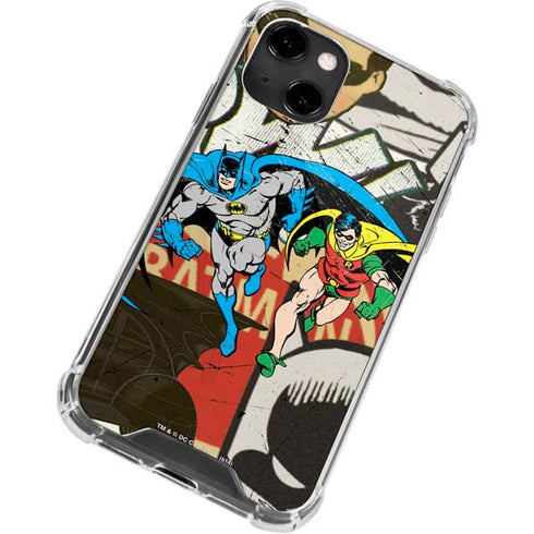 DC Comics Batman and Robin Vintage Action Pose iPhone 14 Clear Case