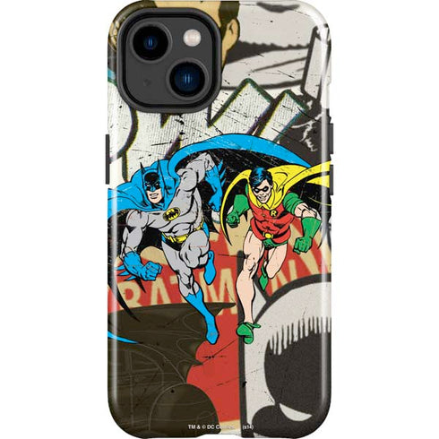 DC Comics Batman and Robin Vintage Action Pose iPhone 14 Plus Impact Case
