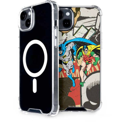DC Comics Batman and Robin Vintage Action Pose iPhone 15 Plus MagSafe Case