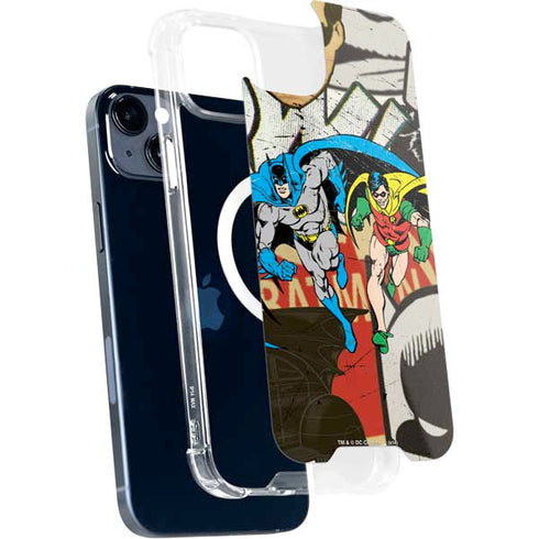 DC Comics Batman and Robin Vintage Action Pose iPhone 14 Plus MagSafe Case