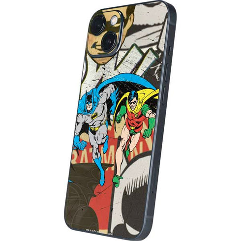 DC Comics Batman and Robin Vintage Action Pose iPhone 14 Plus Skin