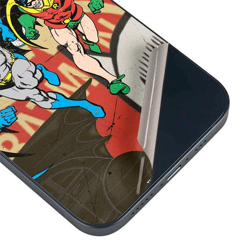DC Comics Batman and Robin Vintage Action Pose iPhone 15 Plus Skin