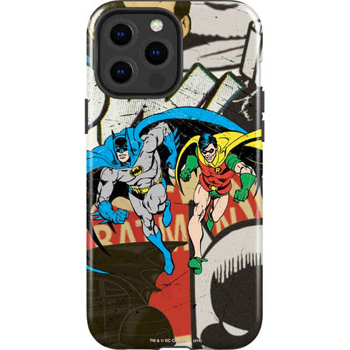DC Comics Batman and Robin Vintage Action Pose iPhone 15 Pro Max Impact Case