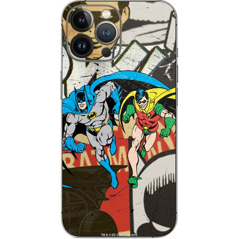 DC Comics Batman and Robin Vintage Action Pose iPhone 14 Pro Max Skin
