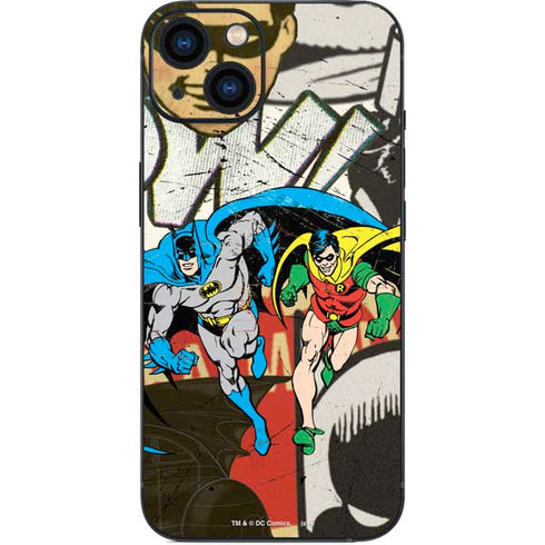 DC Comics Batman and Robin Vintage Action Pose iPhone 15 Skin
