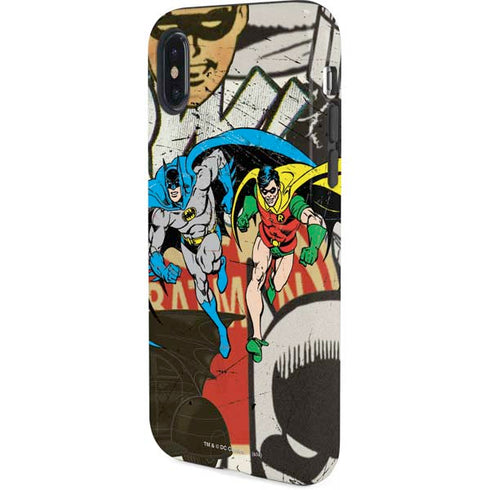 DC Comics Batman and Robin Vintage Action Pose iPhone XS Pro Case