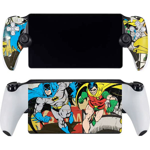 DC Comics Batman and Robin Vintage Action Pose PlayStation Portal Remote Player Skin
