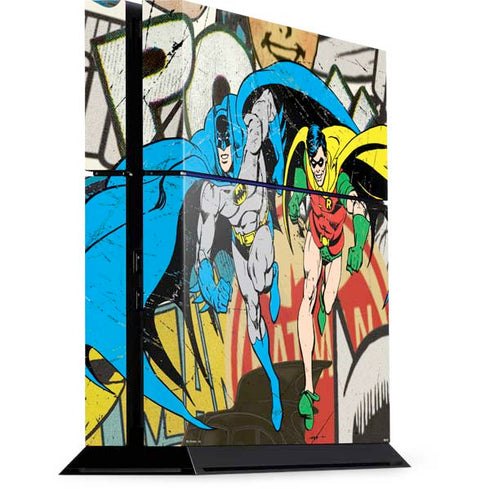 DC Comics Batman and Robin Vintage Action Pose PS4 Console Skin