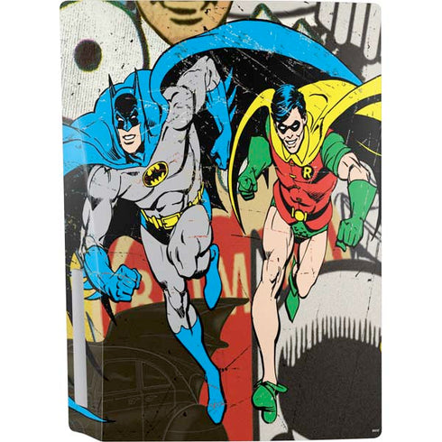 DC Comics Batman and Robin Vintage Action Pose PS5 Console Skin