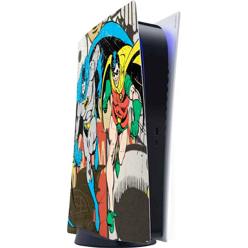 DC Comics Batman and Robin Vintage Action Pose PS5 Digital Edition Console Skin