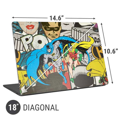 DC Comics Batman and Robin Vintage Action Pose Universal Laptop 18in (14.6 x 10.6in) Skin