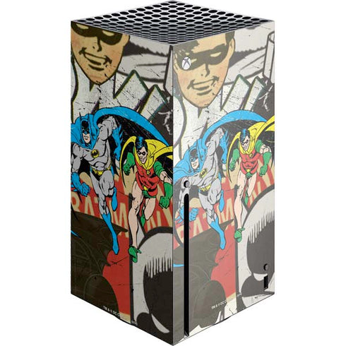 DC Comics Batman and Robin Vintage Action Pose Xbox Series X Console Skin