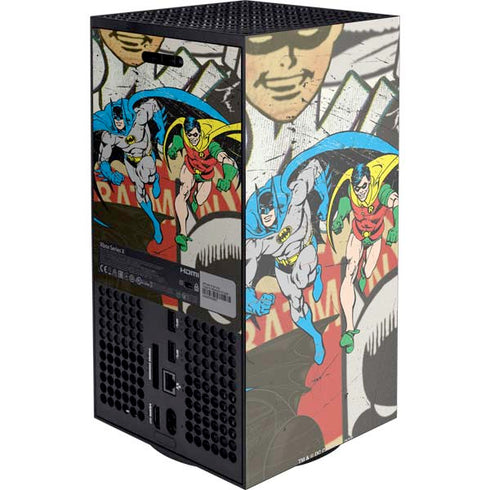DC Comics Batman and Robin Vintage Action Pose Xbox Series X Console Skin