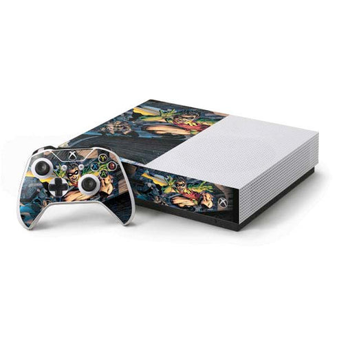DC Comics Batman All Star Batman & Robin, The Boy Wonder ( Batman & Robin in Action) By Jim Lee Xbox One S Console and Controller Bundle Skin