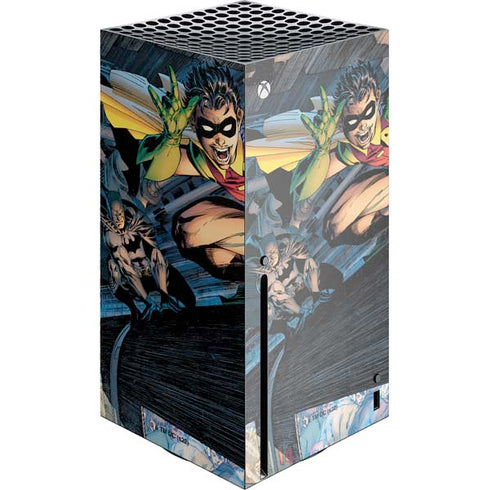 DC Comics Batman All Star Batman & Robin, The Boy Wonder ( Batman & Robin in Action) By Jim Lee Xbox Series X Console Skin