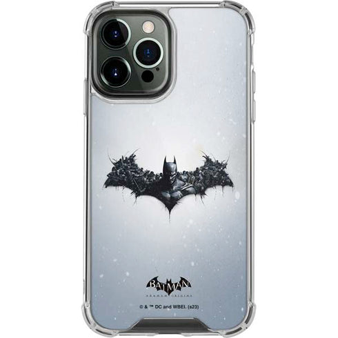 DC Comics Arkham Origins Arkham Logo iPhone 14 Pro Max Clear Case