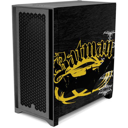 DC Comics Batman Dark Knight Logo Yellow & Black Corsair 4000D Tempered Glass Mid-Tower ATX Case Skin