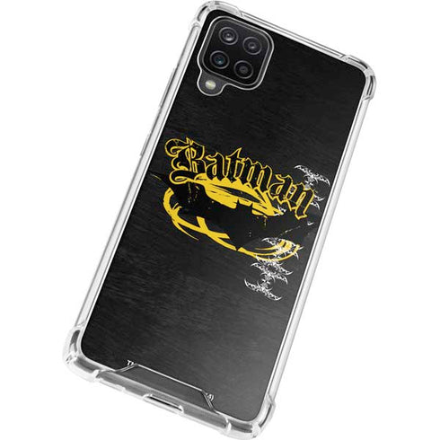 DC Comics Batman Dark Knight Logo Yellow & Black Galaxy A12 Clear Case
