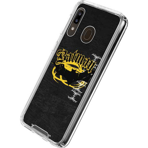 DC Comics Batman Dark Knight Logo Yellow & Black Galaxy A30 Clear Case