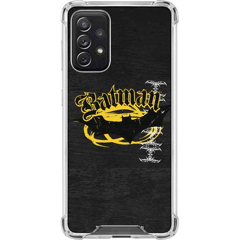 DC Comics Batman Dark Knight Logo Yellow & Black Galaxy A72 5G Clear Case
