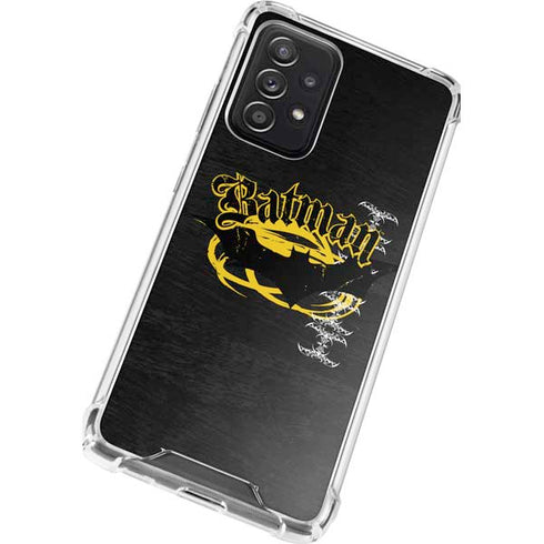DC Comics Batman Dark Knight Logo Yellow & Black Galaxy A72 5G Clear Case