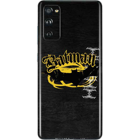 DC Comics Batman Dark Knight Logo Yellow & Black Galaxy S20 Fan Edition Skin