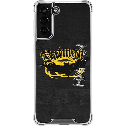 DC Comics Batman Dark Knight Logo Yellow & Black Galaxy S21 FE Clear Case