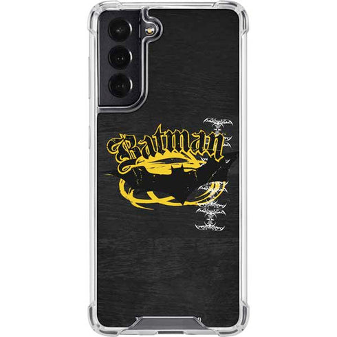 DC Comics Batman Dark Knight Logo Yellow & Black Galaxy S22 Clear Case