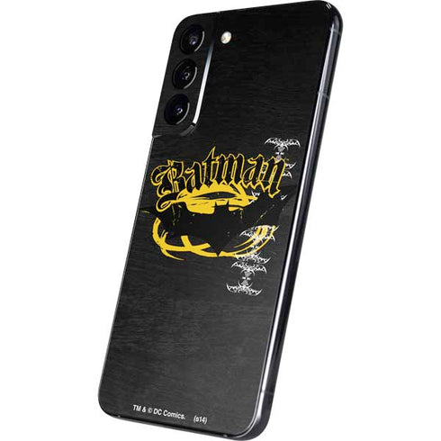 DC Comics Batman Dark Knight Logo Yellow & Black Galaxy S22 Plus Skin