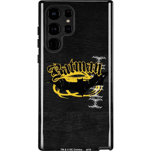 DC Comics Batman Dark Knight Logo Yellow & Black Galaxy S22 Ultra Pro Case